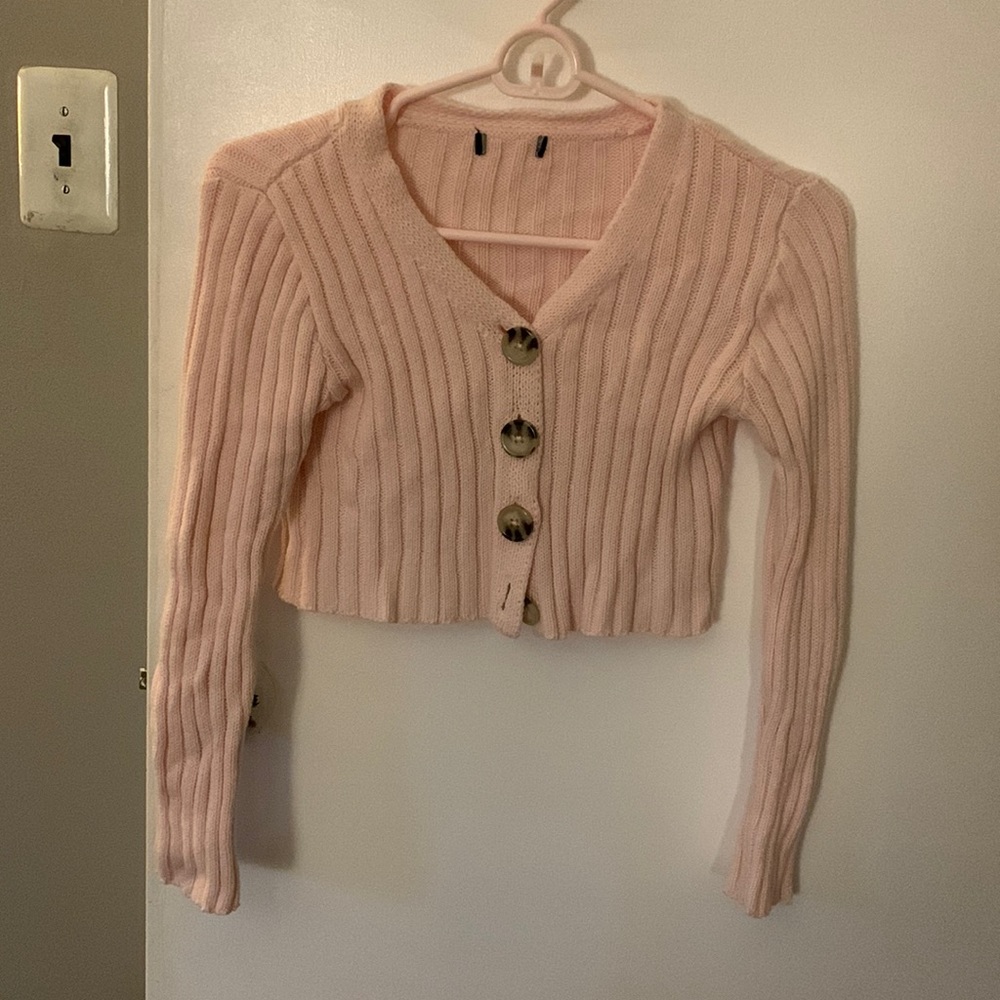 Pink crop top sweater
